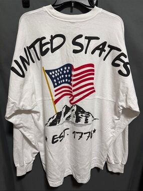 White United States Flag Graphic Sweatshirt - Women's